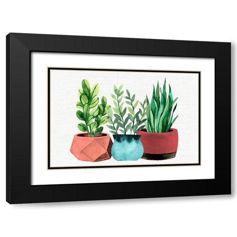 Summer Pots Black Modern Wood Framed Art Print with Double Matting by Allen, Kimberly