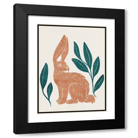 Summer Hare 1 Black Modern Wood Framed Art Print with Double Matting by Allen, Kimberly