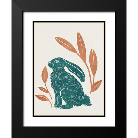 Summer Hare 2 Black Modern Wood Framed Art Print with Double Matting by Allen, Kimberly