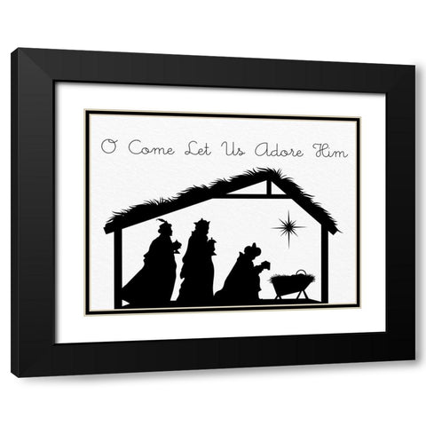 O Come Let Us Adore Him Black Modern Wood Framed Art Print with Double Matting by Allen, Kimberly
