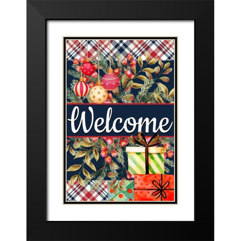 Welcome Ornaments and Presents Black Modern Wood Framed Art Print with Double Matting by Allen, Kimberly