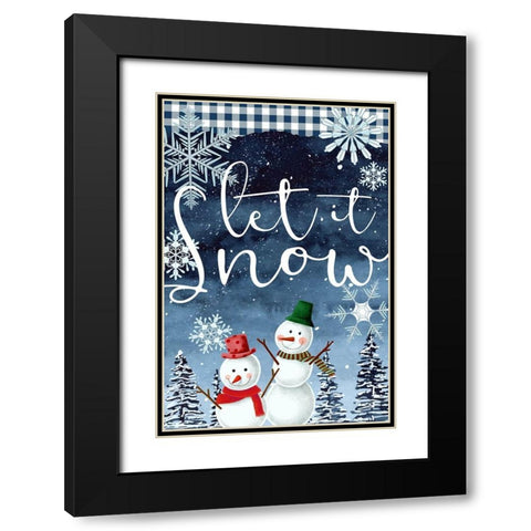 Let it Snow Black Modern Wood Framed Art Print with Double Matting by Allen, Kimberly