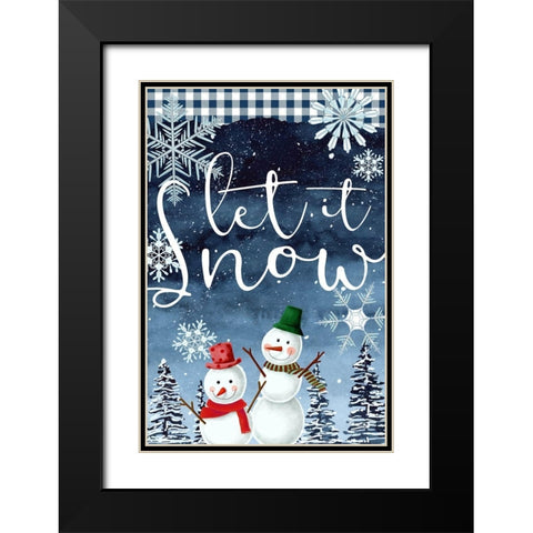 Let it Snow Black Modern Wood Framed Art Print with Double Matting by Allen, Kimberly