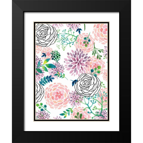 Glee Black Modern Wood Framed Art Print with Double Matting by Allen, Kimberly