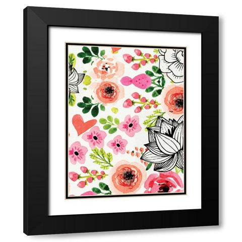 Summer Blooms Black Modern Wood Framed Art Print with Double Matting by Allen, Kimberly