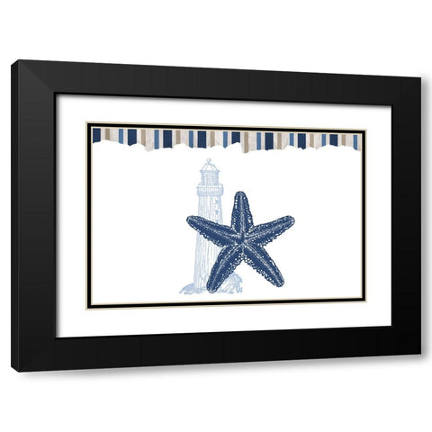 Seaside 1 Black Modern Wood Framed Art Print with Double Matting by Allen, Kimberly