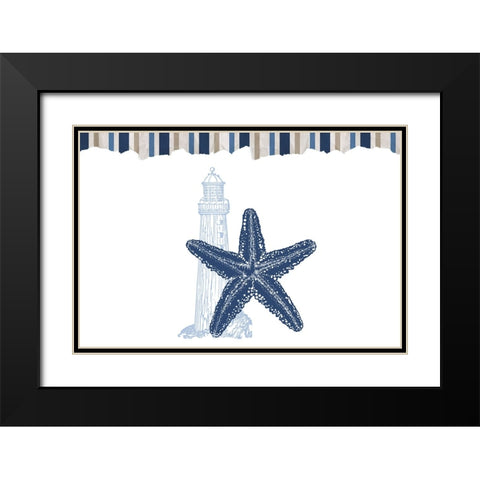 Seaside 1 Black Modern Wood Framed Art Print with Double Matting by Allen, Kimberly