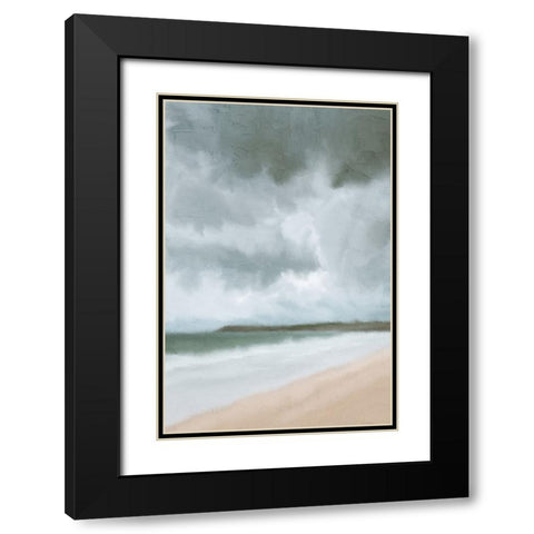 Stormy Beach Black Modern Wood Framed Art Print with Double Matting by Allen, Kimberly