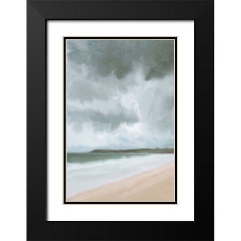 Stormy Beach Black Modern Wood Framed Art Print with Double Matting by Allen, Kimberly