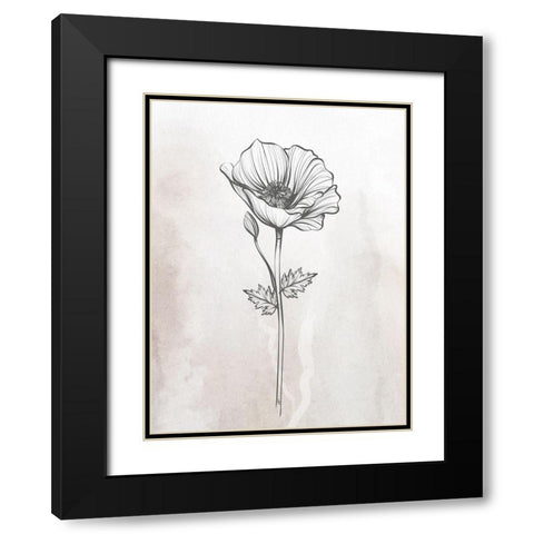 Stone Floral 1 Black Modern Wood Framed Art Print with Double Matting by Allen, Kimberly