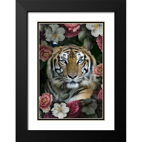 Lush Garden Tiger Black Modern Wood Framed Art Print with Double Matting by Allen, Kimberly