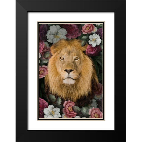 _Lush Garden Lion Black Modern Wood Framed Art Print with Double Matting by Allen, Kimberly
