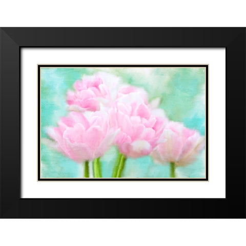 Pretty Pink Black Modern Wood Framed Art Print with Double Matting by Allen, Kimberly