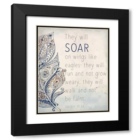 Soar On Wings Black Modern Wood Framed Art Print with Double Matting by Allen, Kimberly