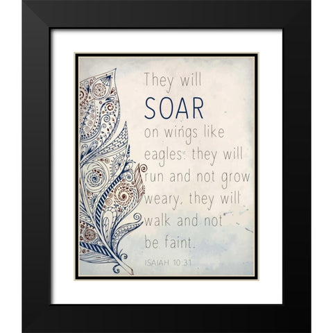 Soar On Wings Black Modern Wood Framed Art Print with Double Matting by Allen, Kimberly