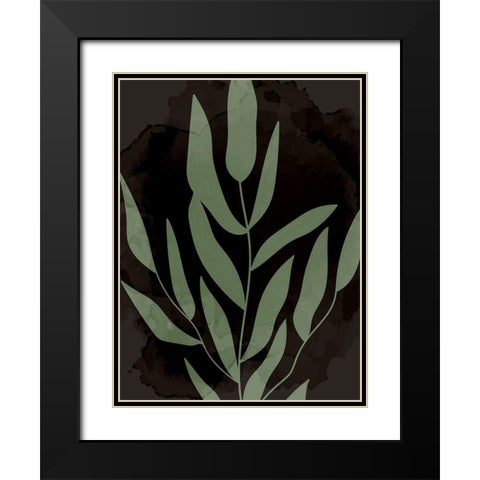 Bold Leaves 2 Black Modern Wood Framed Art Print with Double Matting by Allen, Kimberly