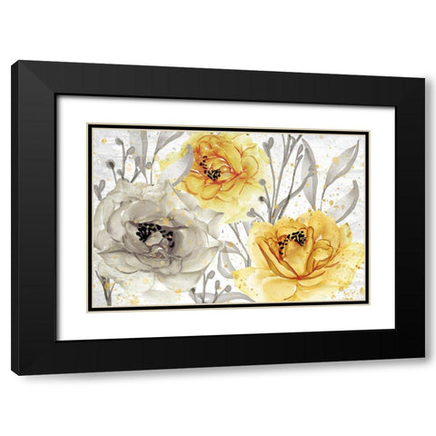 Yellow Blooming Black Modern Wood Framed Art Print with Double Matting by Allen, Kimberly