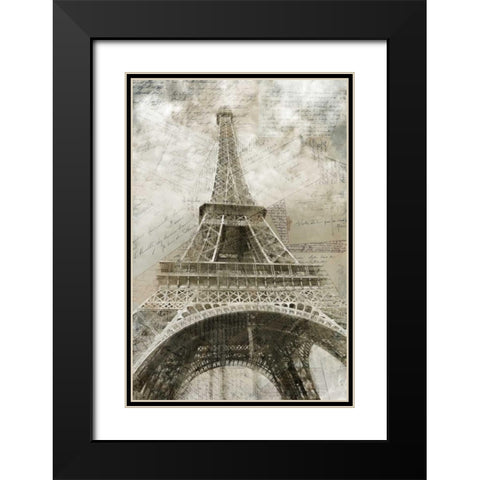 Postcards to Paris Black Modern Wood Framed Art Print with Double Matting by Allen, Kimberly