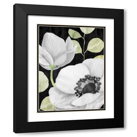 Anemone On Black 2 Black Modern Wood Framed Art Print with Double Matting by Allen, Kimberly