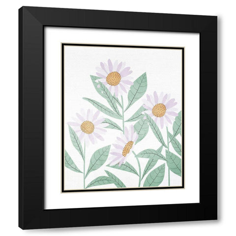 Daisies Floral Black Modern Wood Framed Art Print with Double Matting by Allen, Kimberly