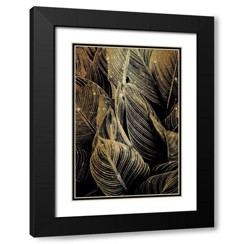 Midnight Palm Gold 1 Black Modern Wood Framed Art Print with Double Matting by Allen, Kimberly