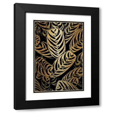 Midnight Palm Gold 2 Black Modern Wood Framed Art Print with Double Matting by Allen, Kimberly
