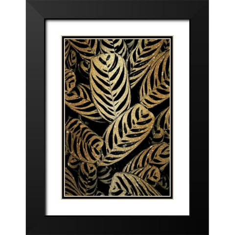 Midnight Palm Gold 2 Black Modern Wood Framed Art Print with Double Matting by Allen, Kimberly