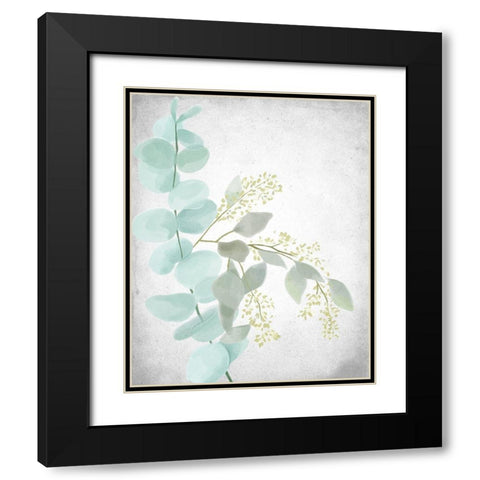Eucalyptus and Leaves 2 Black Modern Wood Framed Art Print with Double Matting by Allen, Kimberly