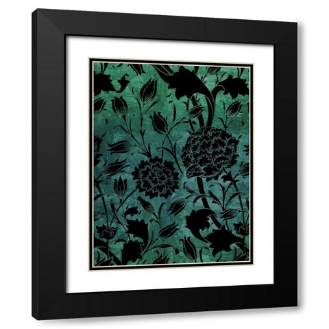 Floral Motif 2 Black Modern Wood Framed Art Print with Double Matting by Allen, Kimberly