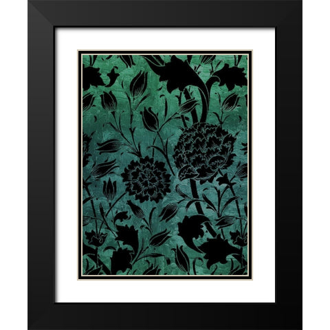 Floral Motif 2 Black Modern Wood Framed Art Print with Double Matting by Allen, Kimberly