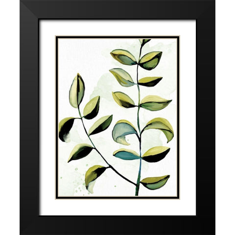 Greenery 1 Black Modern Wood Framed Art Print with Double Matting by Allen, Kimberly