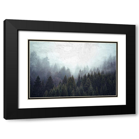 Misty Blue Black Modern Wood Framed Art Print with Double Matting by Allen, Kimberly
