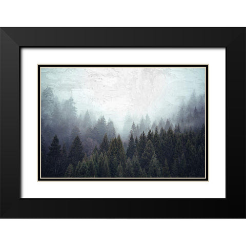 Misty Blue Black Modern Wood Framed Art Print with Double Matting by Allen, Kimberly
