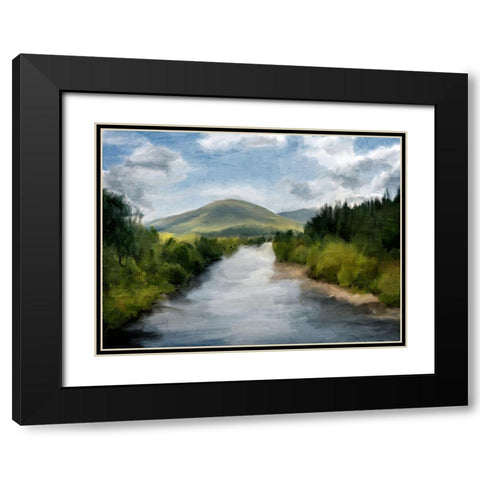 Up The River Black Modern Wood Framed Art Print with Double Matting by Allen, Kimberly