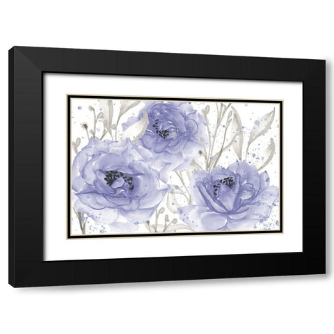 Very Peri Floral Black Modern Wood Framed Art Print with Double Matting by Allen, Kimberly