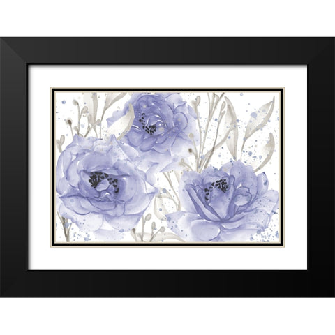Very Peri Floral Black Modern Wood Framed Art Print with Double Matting by Allen, Kimberly