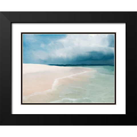 Blue Beach Black Modern Wood Framed Art Print with Double Matting by Allen, Kimberly