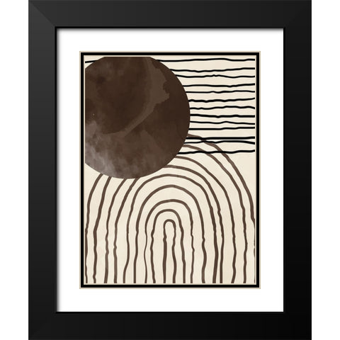 Brown Black Textured Black Modern Wood Framed Art Print with Double Matting by Allen, Kimberly