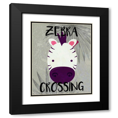 Zebra Crossing Black Modern Wood Framed Art Print with Double Matting by Allen, Kimberly