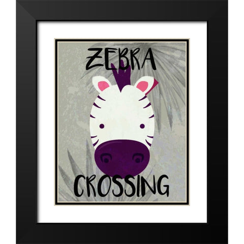 Zebra Crossing Black Modern Wood Framed Art Print with Double Matting by Allen, Kimberly