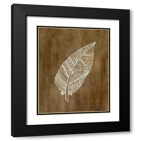 Ethnic Feather 1 Black Modern Wood Framed Art Print with Double Matting by Kimberly, Allen