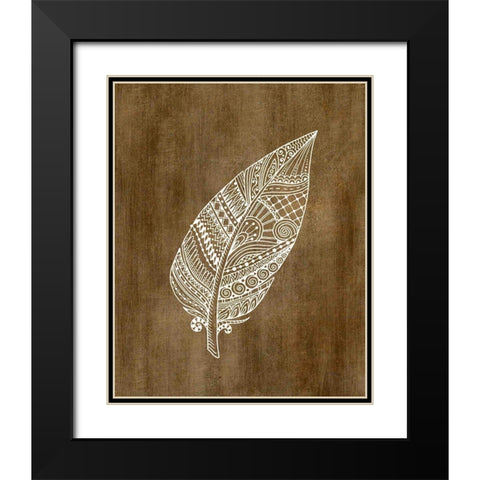 Ethnic Feather 1 Black Modern Wood Framed Art Print with Double Matting by Kimberly, Allen