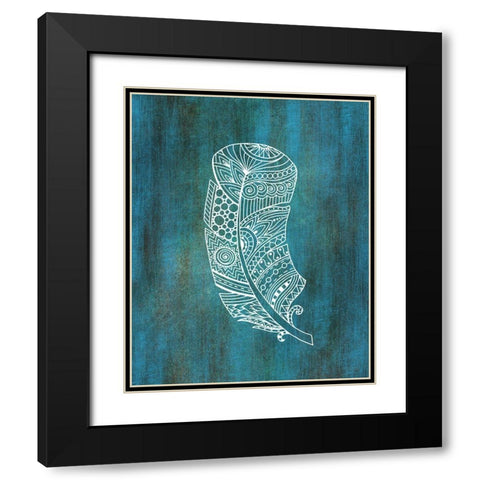 Ethnic Feather 2 Black Modern Wood Framed Art Print with Double Matting by Kimberly, Allen