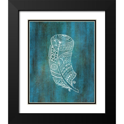 Ethnic Feather 2 Black Modern Wood Framed Art Print with Double Matting by Kimberly, Allen