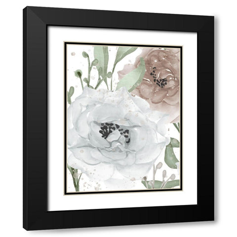 Floral Bloom Panel 1 Black Modern Wood Framed Art Print with Double Matting by Allen, Kimberly