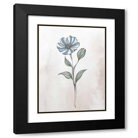 Stone Floral Blues 2 Black Modern Wood Framed Art Print with Double Matting by Allen, Kimberly
