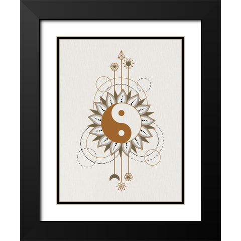 Ying Yang Black Modern Wood Framed Art Print with Double Matting by Allen, Kimberly