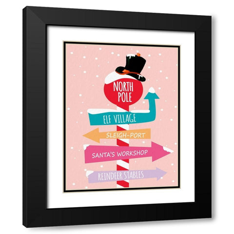 To The North Pole Black Modern Wood Framed Art Print with Double Matting by Allen, Kimberly