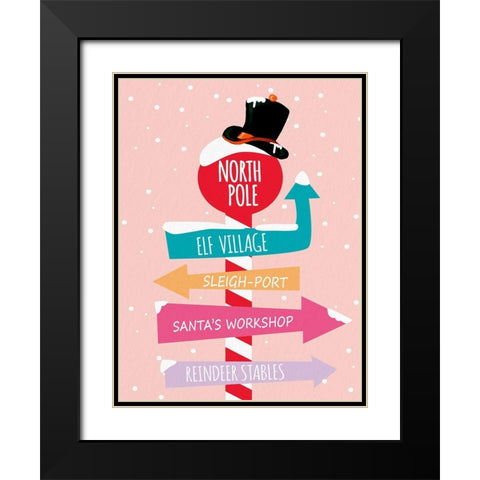 To The North Pole Black Modern Wood Framed Art Print with Double Matting by Allen, Kimberly