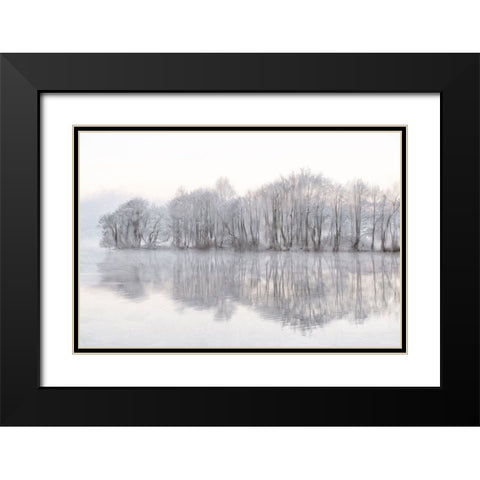 Mist Lake Black Modern Wood Framed Art Print with Double Matting by Allen, Kimberly